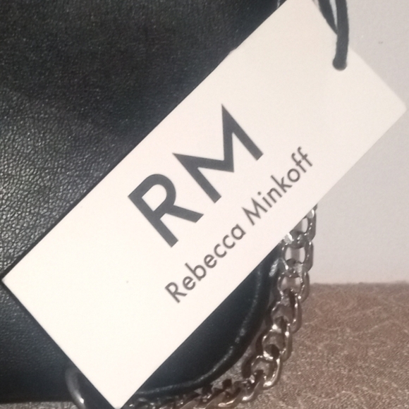 Rebecca Minkoff Black Quilted Crossbody Bag with Silver Chain - Picture 2 of 9